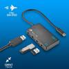 HUB USB-C - NGS - WONDER IHUB4 - 4 Ports USB 3.0 - Transfert À Grande Vitesse - Compact Et Léger
