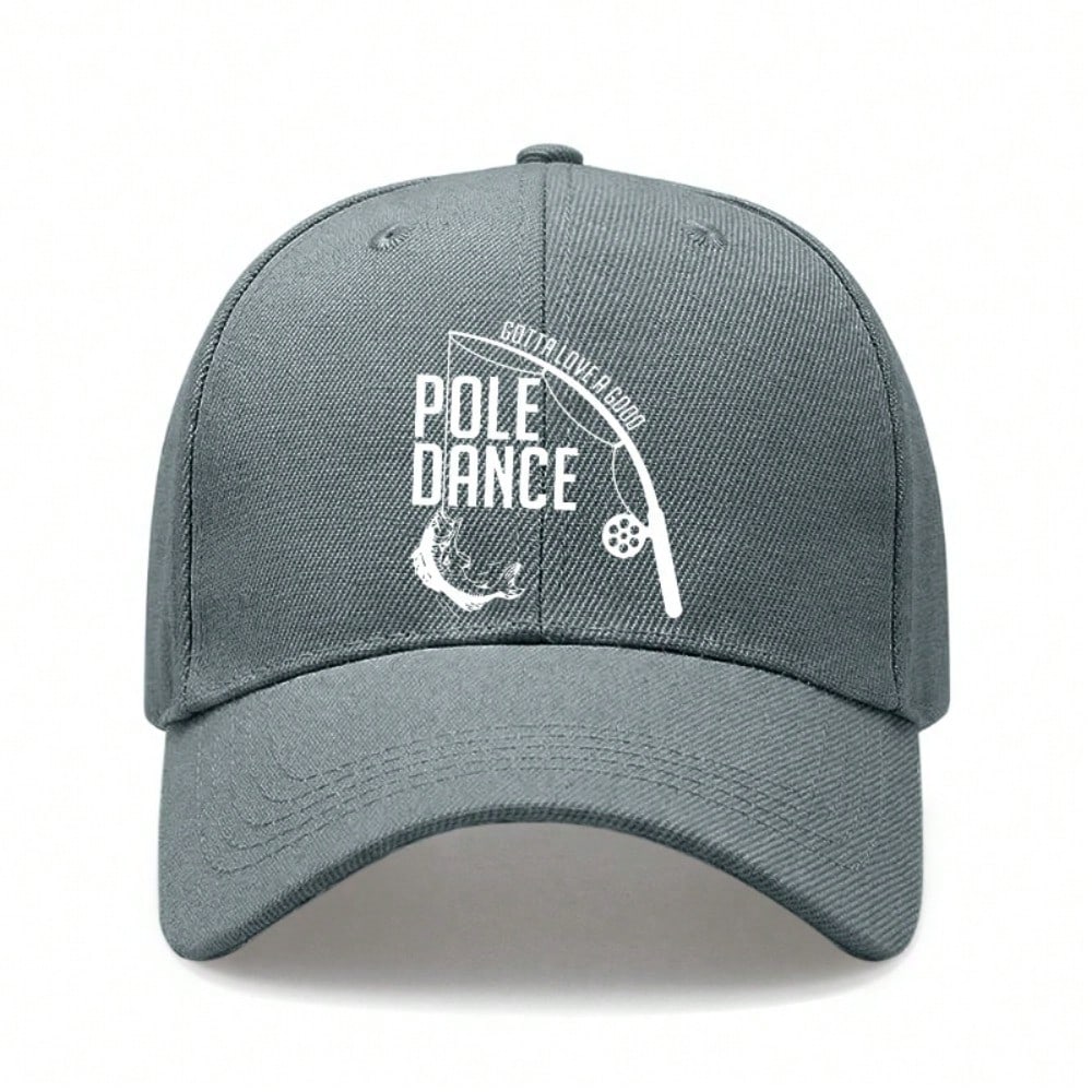 Fishing Lover Baseball Cap - "Pole Dance" Graphic Print Polyester Adjustable Breathable Casual Outdoor Sports Hat For Men Women