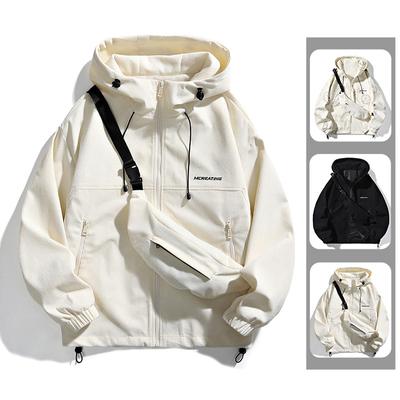 Trendy Brand Men's Hooded Jacket Spring and Autumn Outdoor Trendy Sports Style Couple Wear Work Jacket for Men