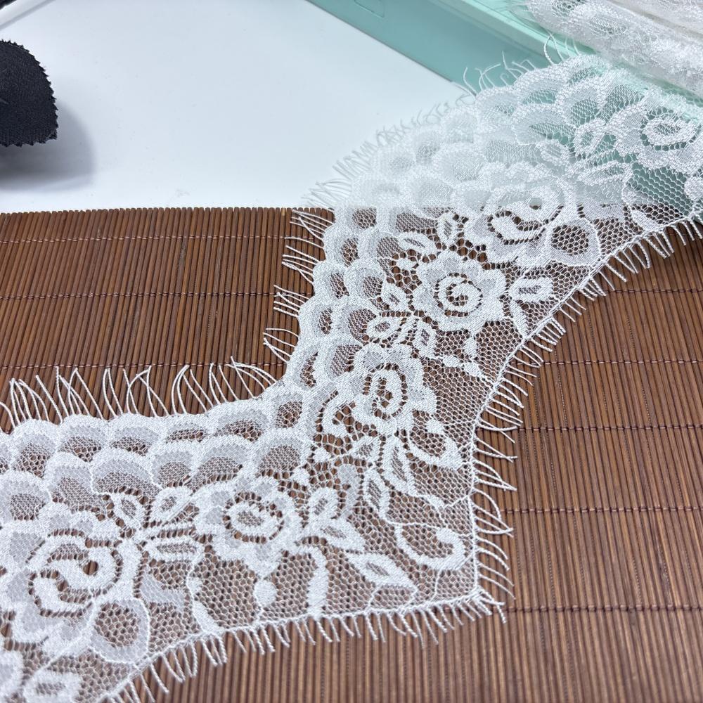 3m X 14cm Narrow Chantilly Lace, Inelastic French Eyelash Lace Trim for Lingerie, Bra, Underwear, Dress, Garment, Sewing & Crafting