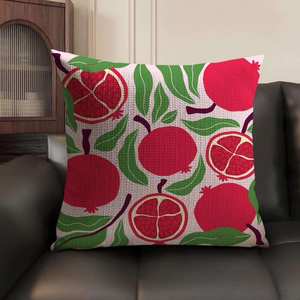 Fruit Cut Art Ins Simple Cushion Cover Natural Linen Organic Fabric DoubleSided Printing Sofa Home Decor Gift Pillow Case