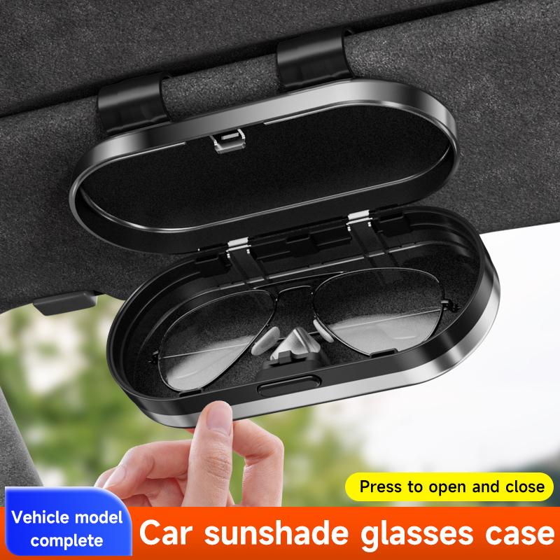 Car Sunglasses Storage Box Sun Visor Eyeglasses Case  For Mercedes Benz AMG GLC W203 W206 W220 W205 W211 W212 W214 W201 W210 GLE