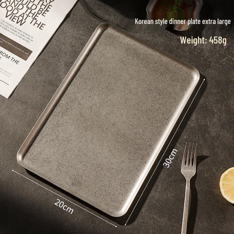 Zhi Shi Retro Snowflake Gray Rectangular Serving Plate