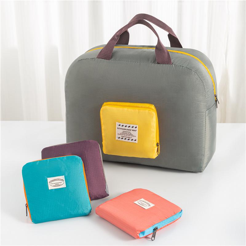 Large Capacity Foldable Korean Style Travel Bag - Handheld & Shoulder Strap