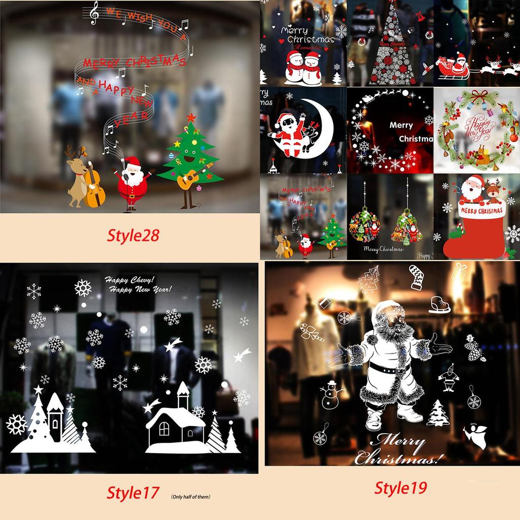 Timeless Design Removable Santa Claus Window Door Wall Sticker Vinyl Decal For Xmas Home Decor