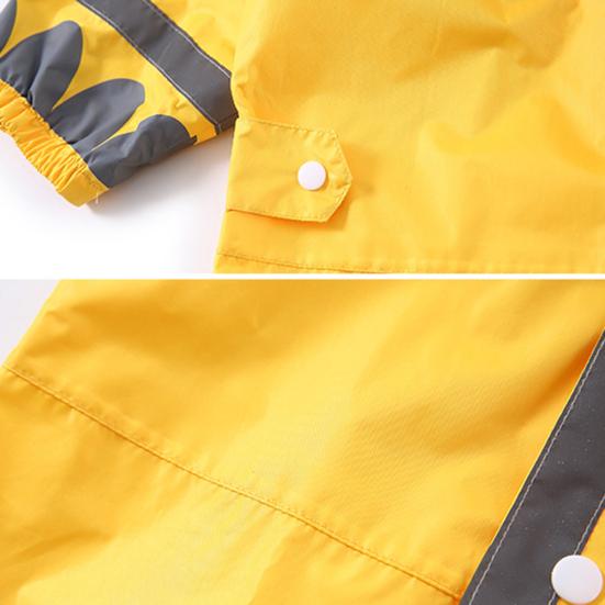 Yousheng, unisex, pentru copii, cu benzi reflectorizante pentru animale din desene 3D, cu glugă, haină de ploaie, poncho