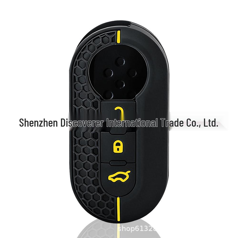 

Fiat 500, Boyue Bravo & Iveco Ousheng 3-Button Foldable Silicone Key Case жовтий