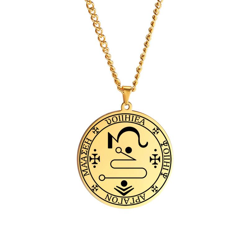 

Ожерелья с подвеской «Печать Иофила» Ангел Красота Бога Джофиэль Сигил ювелирные изделия из нержавеющей стали мужские и женские ожерелья золотой