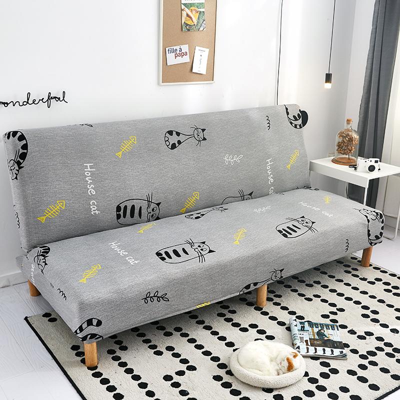 Černá Geometric skládací potah na pohovku Potahy na pohovku Spandex Stretchdouble Potah na sedadlo Potahy do obývacího pokoje Geometrický tisk