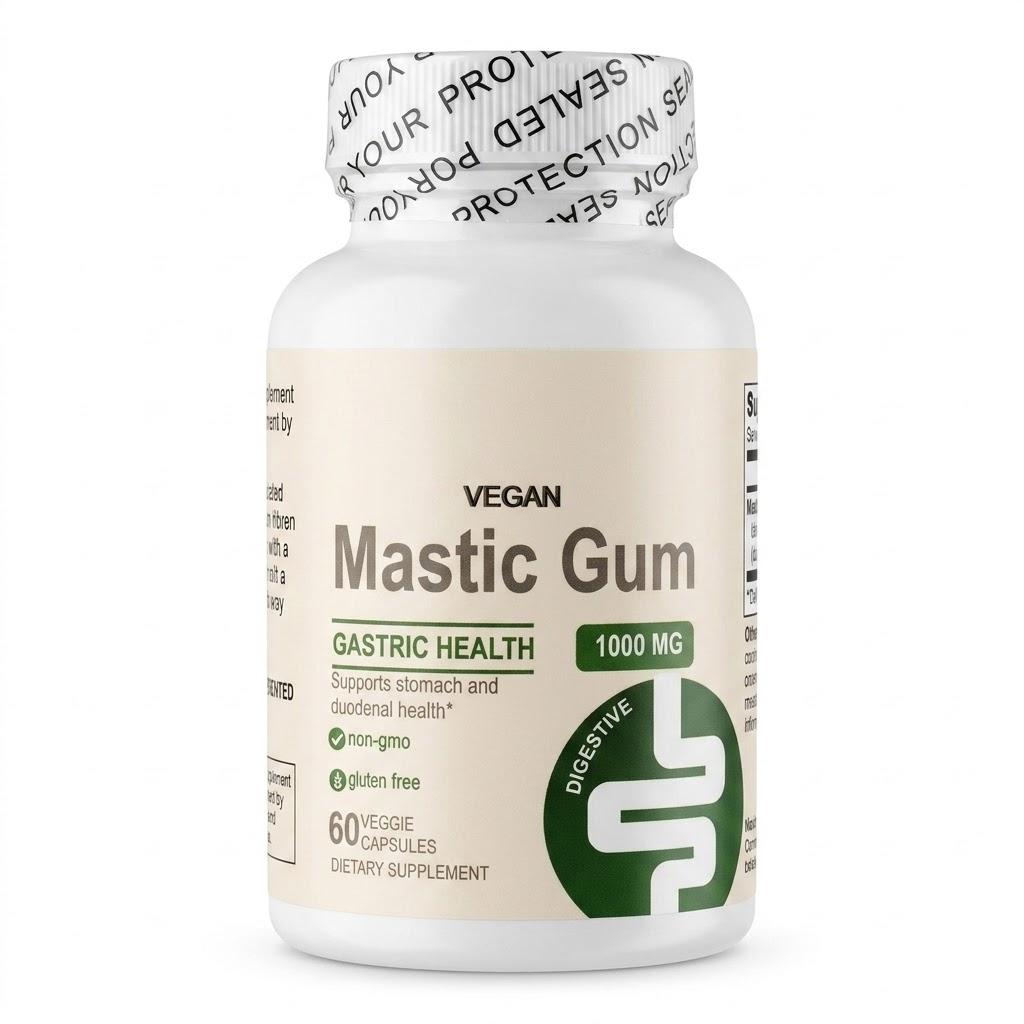 Mastix-Kaugummi 1000 mg – Unterstützung der Magen- und Zwölffingerdarmgesundheit, 60 vegetarische Kapseln