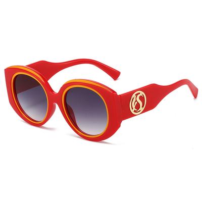 New Retro Fashion Gradient Round Frame Women Sunglasses  Color Block Frame Trendy All Match Casual Men Sun Glasses Uv400