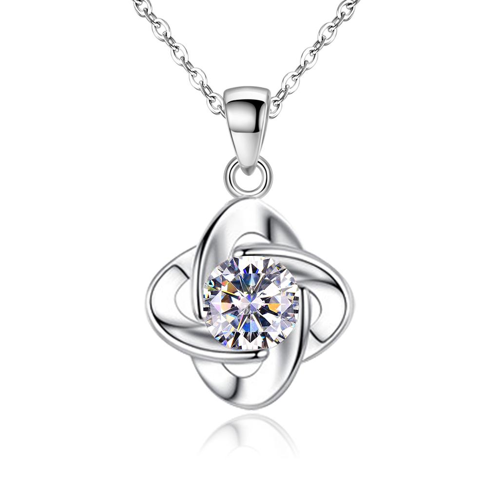 Huopin Lucky Clover Necklace Pendant Set, Female Summer Couple Bracelet, Cute And Elegant Blue Leaf Ear Jewelry