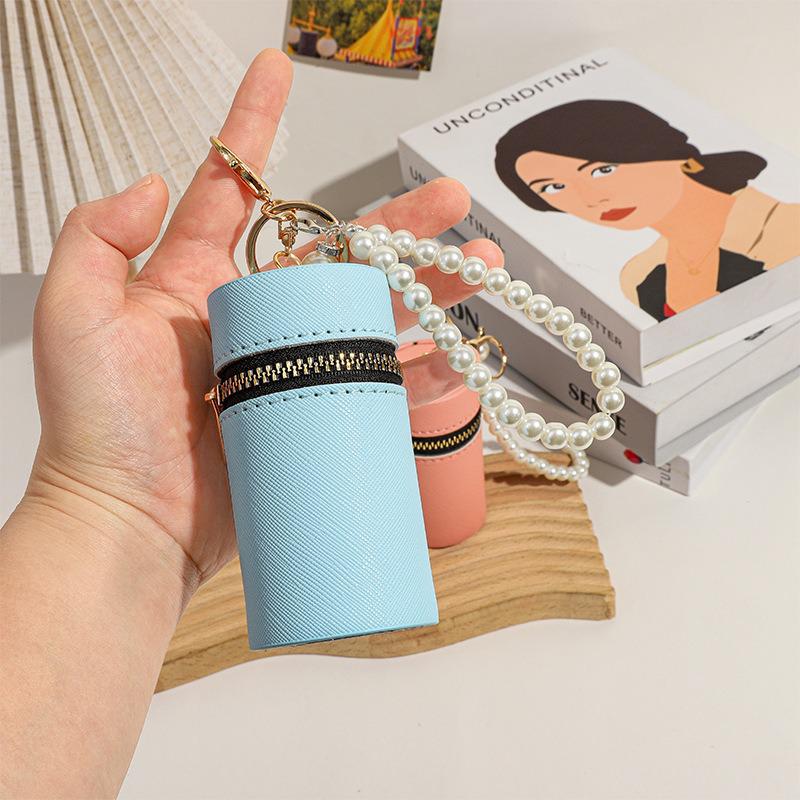 Mini Cross-border PU Bucket Bag: Portable, Stylish Make-up Organizer with DIY Pendant