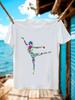 Black Ballet Dancer Graphic T-shirt - Modern Dance Tee with Vibrant Ballet Print