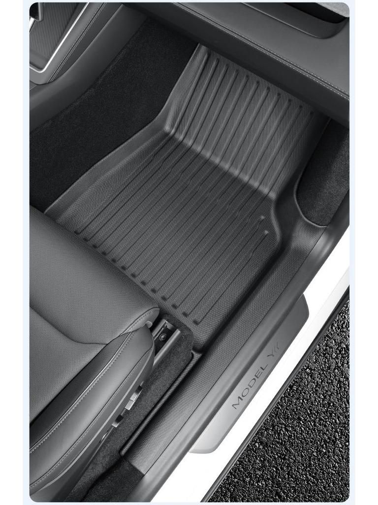 2025 Tesla Model YL Floor Mats, TPE with Door Sill Protection