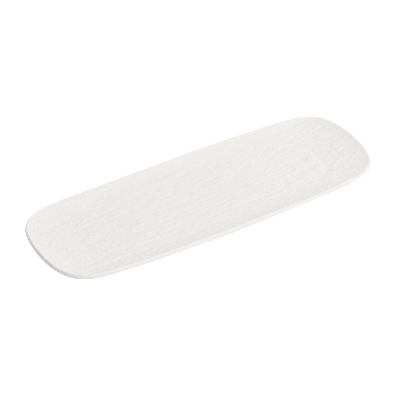 Black and white frosted rectangular plate Ceramic long bar dim sum Western food plate Japanese creative sushi plate