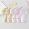 5Pairs/Set Children Cotton Mesh Socks Spring Summer Thin Girls Quality Socks For Baby Sweet Lace Print Princess Teenage Sock New