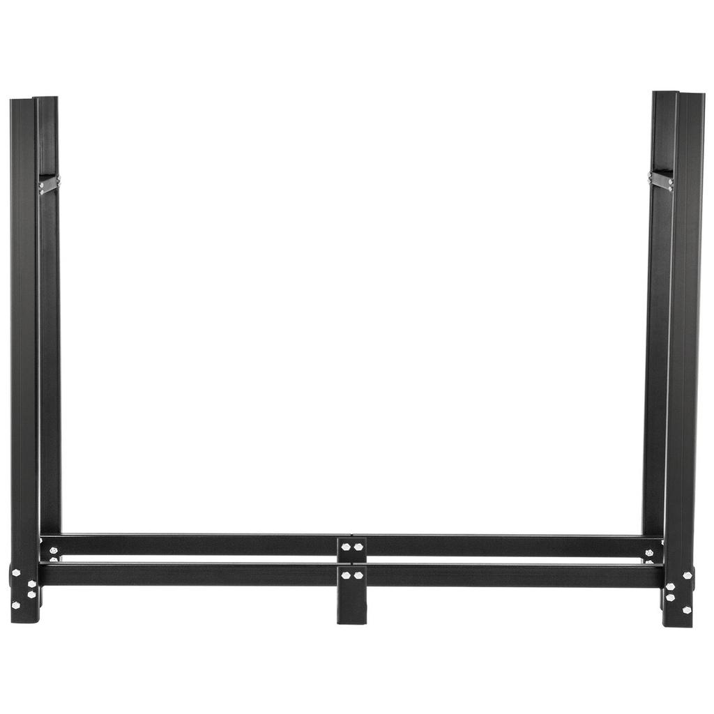Firewood Log Rack, 8ft Firewood Rack Outdoor, Black Firewood Rack stand, Steel Outdoor Wood Rack, Firewood Log Holder with Load Capacity 1300lbs,