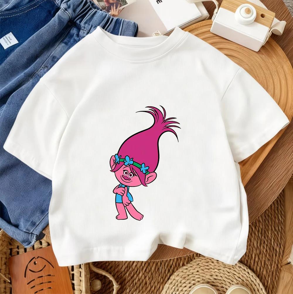 Fashion Children T Shirt Trolls Cute Kawaii Design Boys Girls Summer Street Style Crew Neck