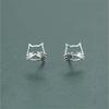 Hot Selling New 925 Sterling Silver Fashionable Personalized Cat Hollow Earrings Exquisite Trendy Student Accessories ED333