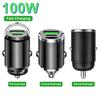 Mini 100W Car Charger Type C Dual USB Fast Charging For Iphone 15 Pro Max Samsung Huawei Xiaomi Socket Cigarette Lighter Charger