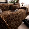 Winter thickened warm leopard print plush sofa seat cushion solid color sofa cover cloth sofa seat cushion living room