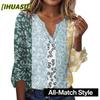 Women's Fashion Casual Long Sleeve V Neck Blouses & Shirts
