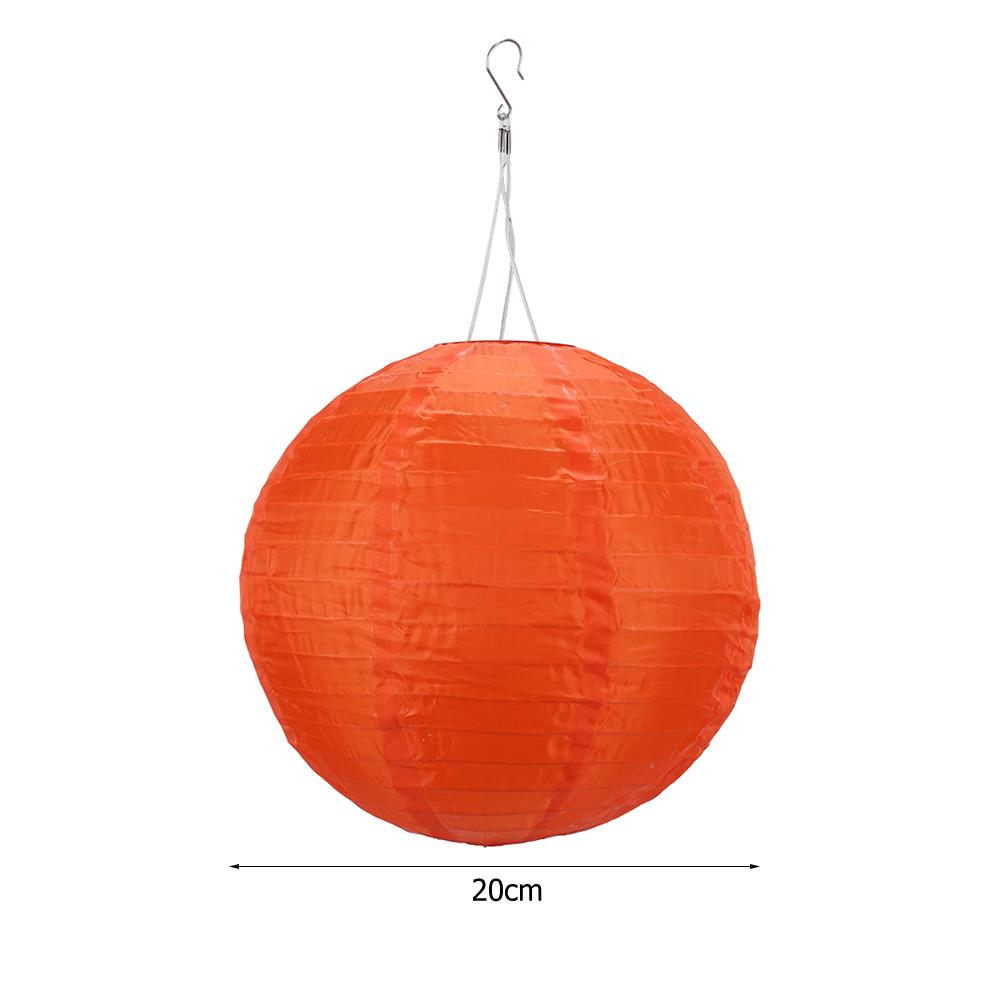 12 Inch Colorful Lantern Waterproof Outdoor Garden Decoration Holiday Supplies Nylon Round Hanging LED Solar Lantern