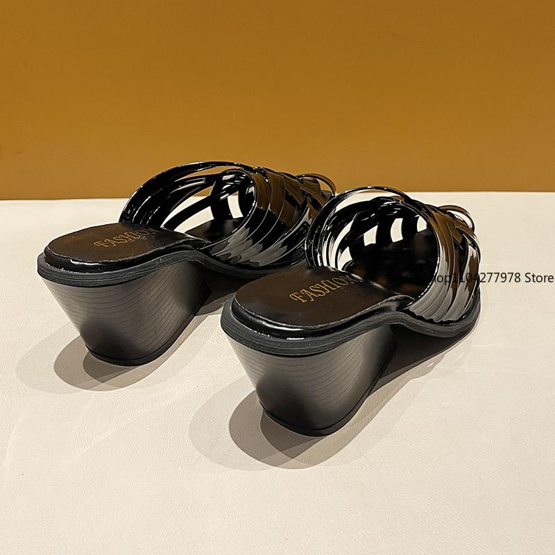 Fashion Fashion Mules Women Slippers 2025 Luxury Weave Shallow Pointed Toe Female Flats Shoes Slides Ladies Slipper Sandals Big Size 42