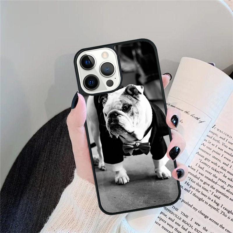 English Bulldog Mobile Phone Case Cover For iPhone 17 Air 15 16 16e 13 14 12 11 Pro Max Coque For Apple Plus Fundas