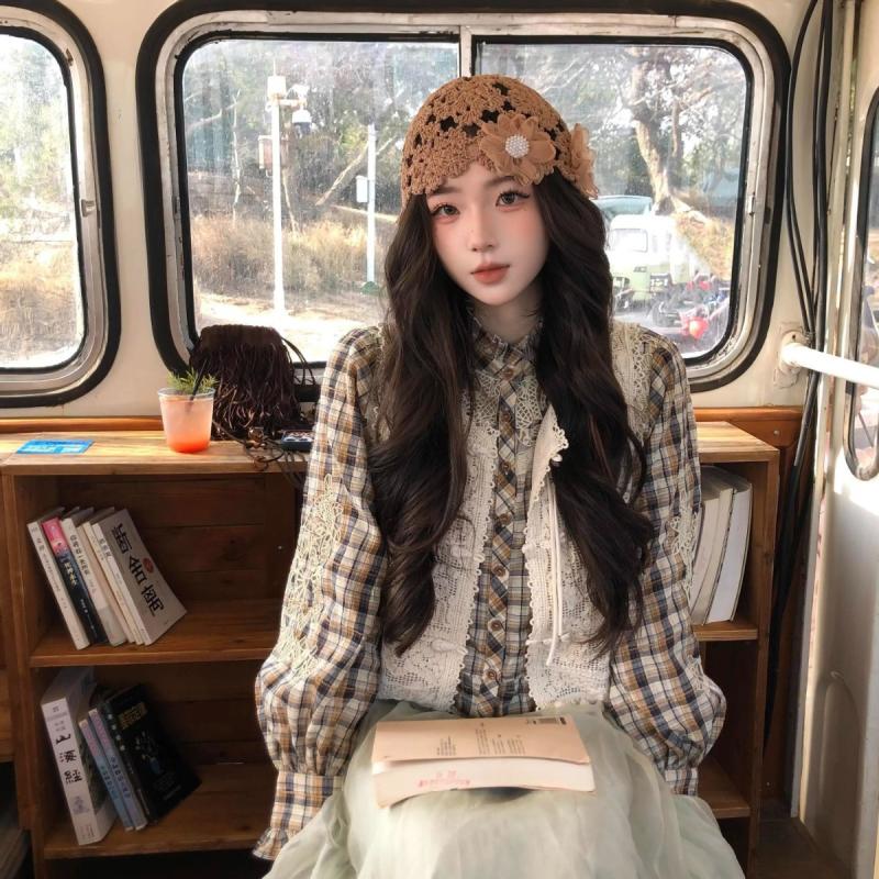 Ethnic Style Crochet Flower Knitted Hat Hollow Out Beanies Knit Cap Handmade Korean Apparel Accessories