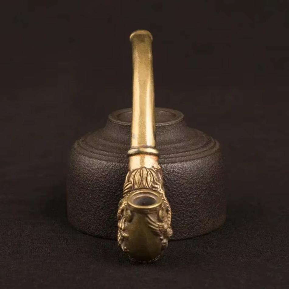 1 Pcs New Buddha Head Buddha Pipe Smoking Utensils Bronze Smoking Utensils Crafts Collection Ornaments