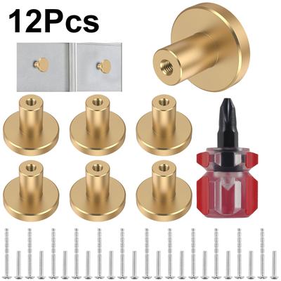 12 Stuks Messing Meubelhandgrepen Set Design Kastdeur Kastknop Commode Enkel Centrum Rond Puur Koperen Handgreep