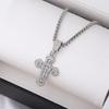 Spicy Girl Shiny Full Diamond Cross Pendant Long Necklace - Non-Fading Hip Hop Halloween Collarbone Chain