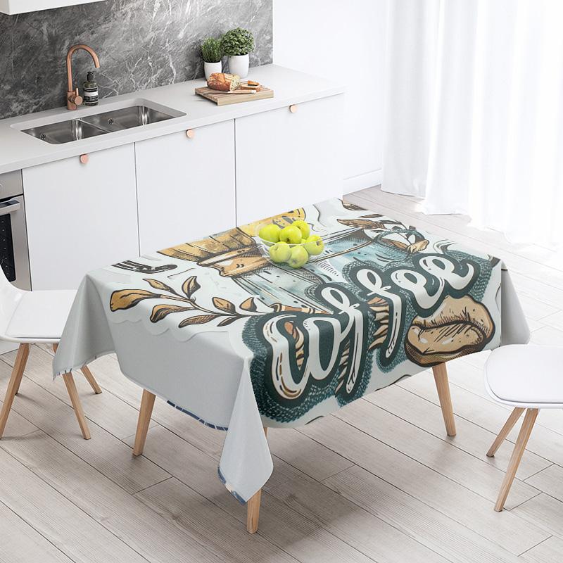 New Abstract Tea Tablecloth Waterproof and Oil-proof Dining Tablecloth Nordic Wind Bar Tablecloth Home Decoration