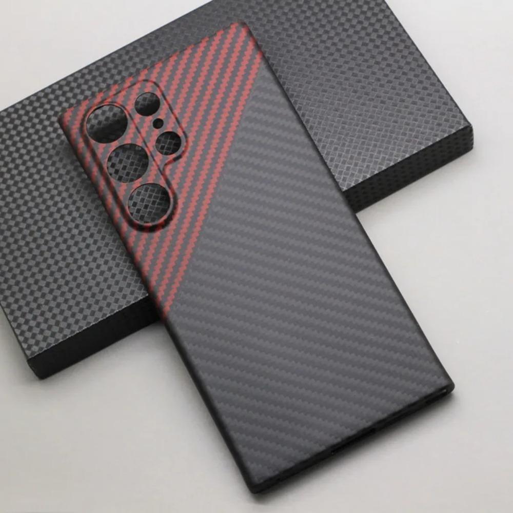 Luxury Carbon Fiber Phone Case for Samsung Galaxy S24 Ultra 600D Ultra-thin Aramid Fiber Cases S24 Ultra Magsafe Cover