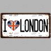 INEED Vintage Wall Decor Car License France Newyork USA Flag Metal Plate Garage Car Number Metal Signs Motor Decorative Tin Sign
