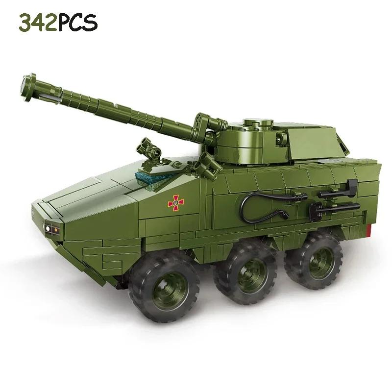 New Military Series Armored Vehicle Transport Truck Building Blocks Leopard Tank Set T64 Tank MOC Bricks Educational Toys