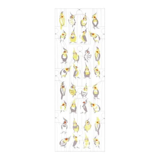 Somen Anbo Tenugui - Cockatiel (White) - 100% Cotton - Made in Japan