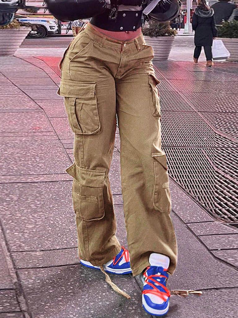 Women's Retro Tactical Multi-Pocket Casual Work Pants - Style 8326