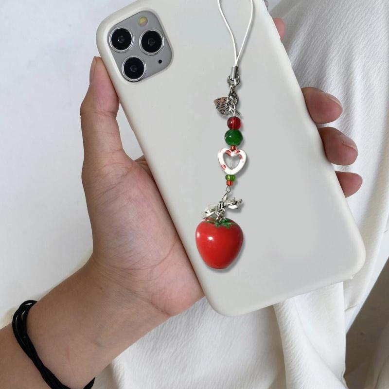 Cute Core Beaded Keychain Lanyard Ornament Stylish Decoration for Bag and Key