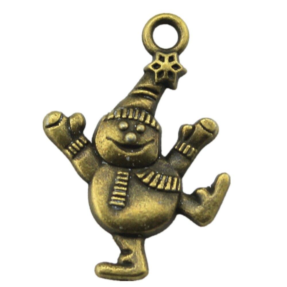 

10шт Подвески Снеговик Подвески Античная Бронза Цвет Цинковый Сплав 29X20мм