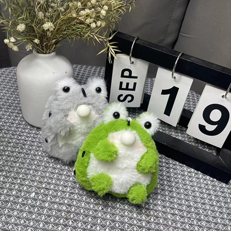 Plush Frog Toy Kit Bag Decoration Pendant Handmade Diy Spit Bubbles Gift Girls