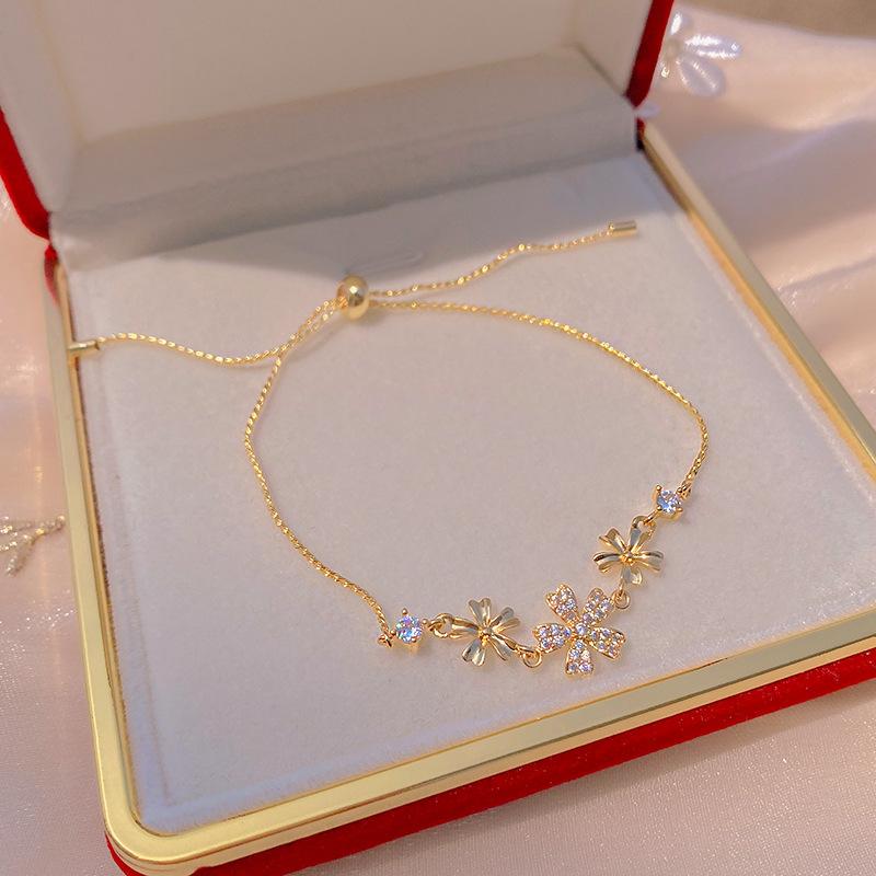 Colorful Zircon Butterfly Drawstring Bracelet Women's Cute Bow Knot Silver Adjustable Bracelet Fashion Birthday Jewelry Gift