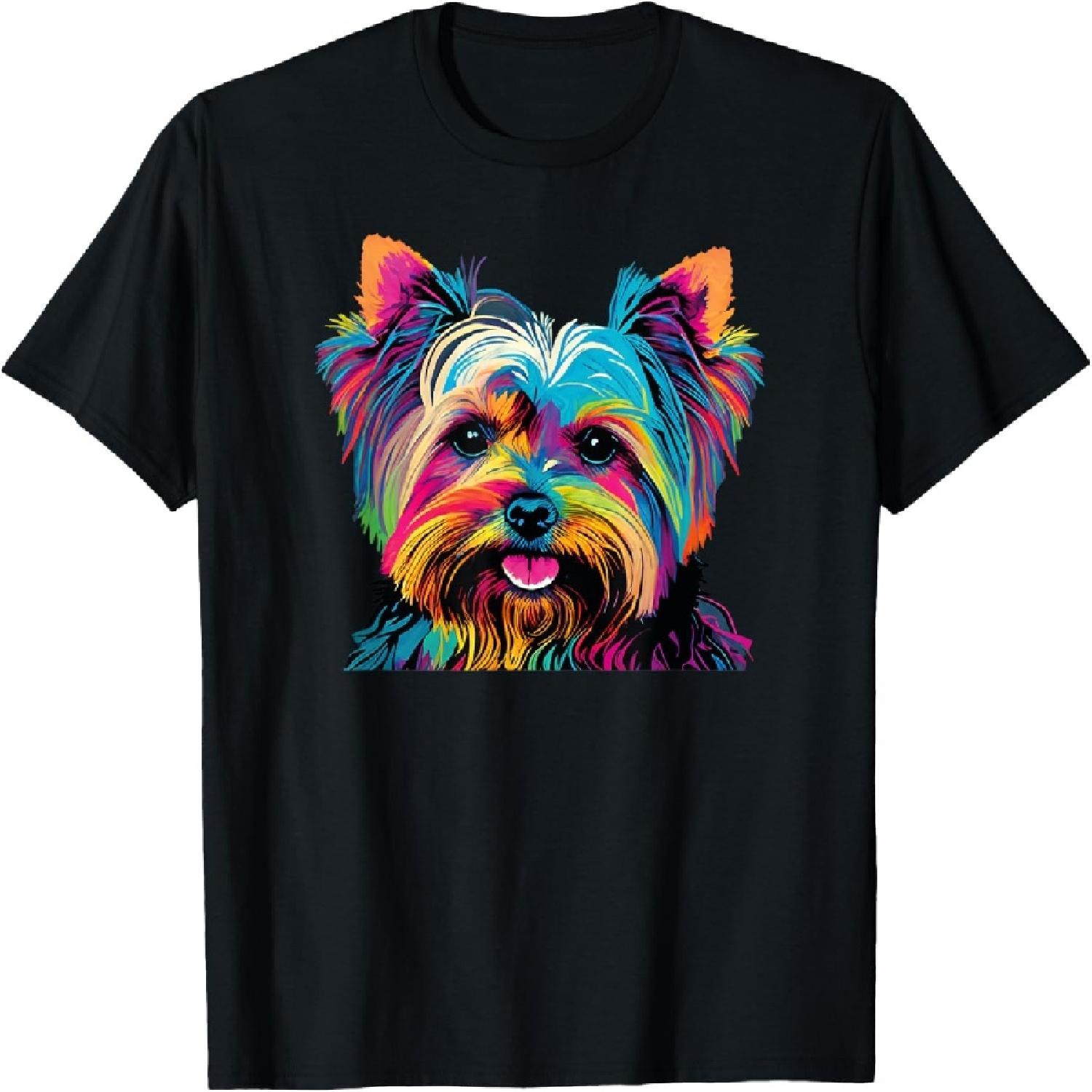 Colorful Pop Art Yorkshire Terrier Portrait T-Shirt XXXXXL разноцветный