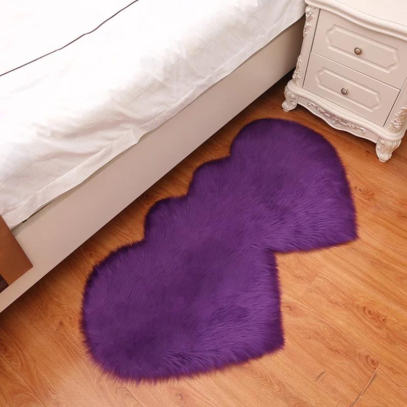 

Ковер в форме сердца Пушистый из искусственного меха Коврики для пола Ковер Подушка для стула дивана Декор для гостиной спальни Коврики для пола 60x120cm