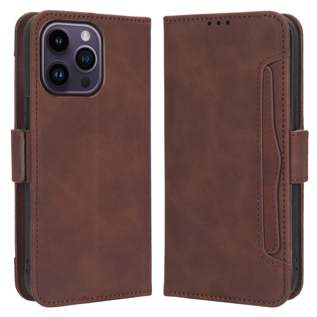 For iPhone 15 Pro Max Case PU Leather Wallet Shockproof Stand Phone Cover