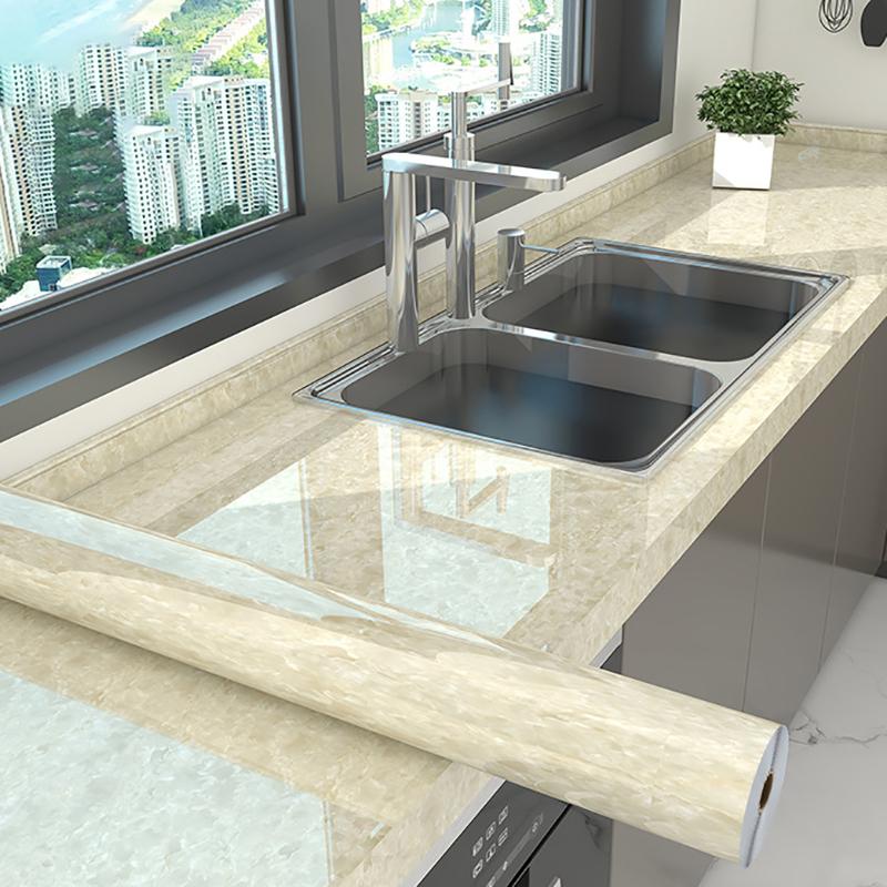 Marble Kitchen Self-adhesive Oilproof Tile Wallpaper Moisture-Proof Countertop Pantry Sticker Bathroom Waterproof Wall Stickers