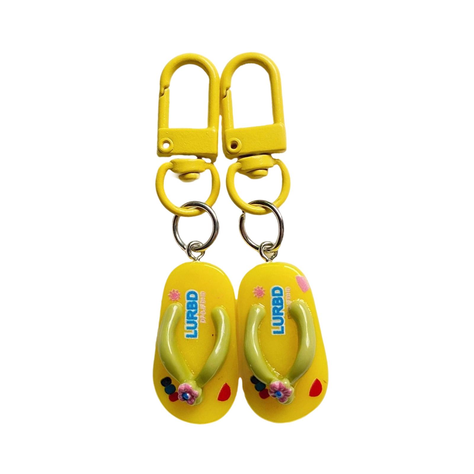 

Маленький брелок в виде шлепанца, милый узор обуви, брелоки, смоляная текстура, в ассортименте, держатель для ключей, подходит для женщин, мальчиков разноцветный