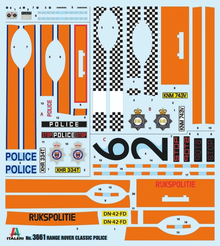 Platz Italeri 1/24 Scale Range Rover Police Car Plastic Model Kit IT3661